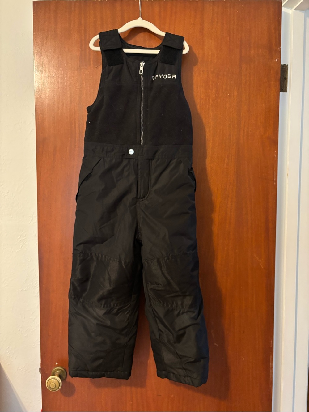 Spyder Kids Black Insulated Snow Bib Overalls, Size 6
